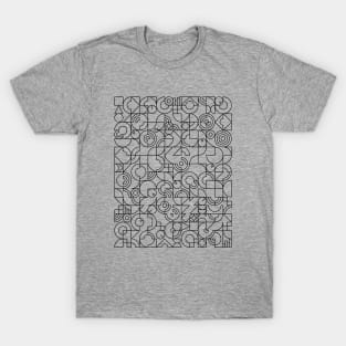 Electronic Music Producer Mosaic Pattern Black T-Shirt